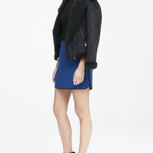 Banana Republic Italian Tweed Mini Skirt Navy Blue